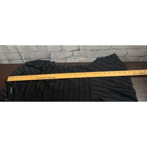 Banana Republic Black Peplum Blouse Top Women's SMALL Long Sleeve Lined Grunge - Picture 6 of 10